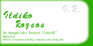 ildiko rozsos business card